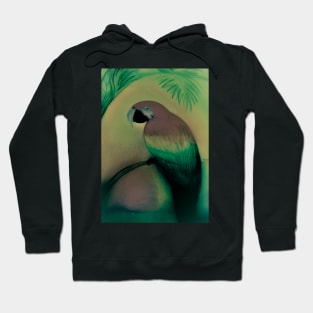 KHAKI MUTED RAINBOW TROPICAL PARROT Hoodie